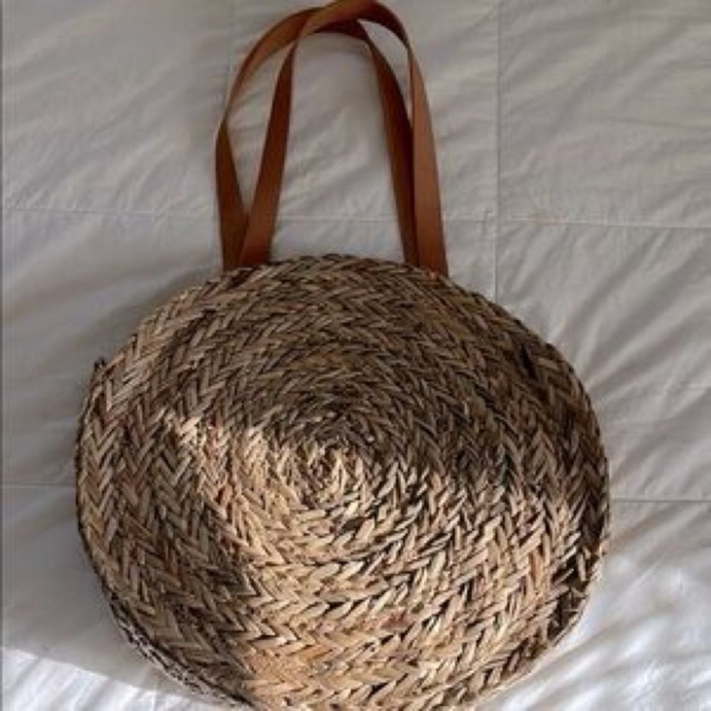 Large handheld straw tote bag (adorable for summer and the beach!!)